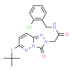 ChemSpider 2D Image | N-(2-Chlorobenzyl)-2-{6-[(2-methyl-2-propanyl)sulfanyl]-3-oxo[1,2,4]triazolo[4,3-b]pyridazin-2(3H)-yl}acetamide | C18H20ClN5O2S