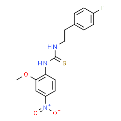 ChemSpider 2D Image | 1-[2-(4-Fluorophenyl)ethyl]-3-(2-methoxy-4-nitrophenyl)thiourea | C16H16FN3O3S