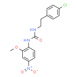 ChemSpider 2D Image | 1-[2-(4-Chlorophenyl)ethyl]-3-(2-methoxy-4-nitrophenyl)urea | C16H16ClN3O4
