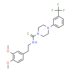 ChemSpider 2D Image | N-[2-(3,4-Dimethoxyphenyl)ethyl]-4-[3-(trifluoromethyl)phenyl]-1-piperazinecarbothioamide | C22H26F3N3O2S