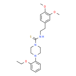 ChemSpider 2D Image | N-[2-(3,4-Dimethoxyphenyl)ethyl]-4-(2-ethoxyphenyl)-1-piperazinecarbothioamide | C23H31N3O3S