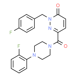 ChemSpider 2D Image | 2-(4-Fluorobenzyl)-6-{[4-(2-fluorophenyl)-1-piperazinyl]carbonyl}-3(2H)-pyridazinone | C22H20F2N4O2