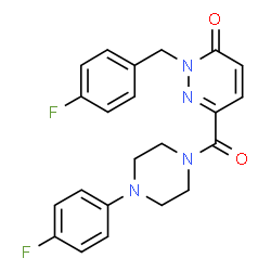 ChemSpider 2D Image | 2-(4-Fluorobenzyl)-6-{[4-(4-fluorophenyl)-1-piperazinyl]carbonyl}-3(2H)-pyridazinone | C22H20F2N4O2
