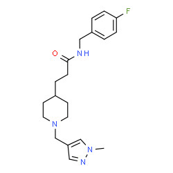 ChemSpider 2D Image | N-(4-Fluorobenzyl)-3-{1-[(1-methyl-1H-pyrazol-4-yl)methyl]-4-piperidinyl}propanamide | C20H27FN4O