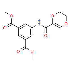 ChemSpider 2D Image | Dimethyl 5-[(5,6-dihydro-1,4-dioxin-2-ylcarbonyl)amino]isophthalate | C15H15NO7