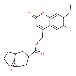 ChemSpider 2D Image | (6-Chloro-7-ethyl-2-oxo-2H-chromen-4-yl)methyl 9-oxobicyclo[3.3.1]nonane-3-carboxylate | C22H23ClO5