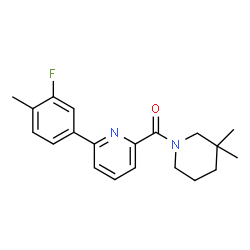 ChemSpider 2D Image | (3,3-Dimethyl-1-piperidinyl)[6-(3-fluoro-4-methylphenyl)-2-pyridinyl]methanone | C20H23FN2O