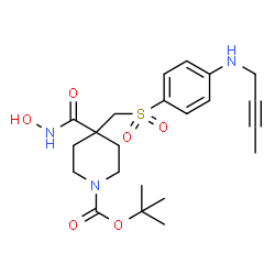 ChemSpider 2D Image | TERT-BUTYL 4-({[4-(BUT-2-YN-1-YLAMINO)PHENYL]SULFONYL}METHYL)-4-[(HYDROXYAMINO)CARBONYL]PIPERIDINE-1-CARBOXYLATE | C22H31N3O6S