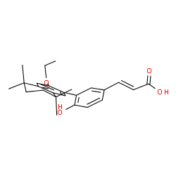 ChemSpider 2D Image | (2E)-3-[3-(3-Ethoxy-5,5,8,8-tetramethyl-5,6,7,8-tetrahydro-2-naphthalenyl)-4-hydroxyphenyl]acrylic acid | C25H30O4