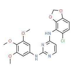 ChemSpider 2D Image | N'-(5-CHLORO-1,3-BENZODIOXOL-4-YL)-N-(3,4,5- TRIMETHOXYPHENYL)PYRIMIDINE-2,4-DIAMINE | C20H19ClN4O5