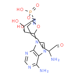 ChemSpider 2D Image | 9-(5-O-{[(5-Amino-6-oxohexyl)amino](hydroxy)phosphoryl}pentofuranosyl)-9H-purin-6-amine | C16H26N7O7P