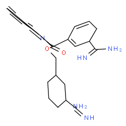ChemSpider 2D Image | (3-Carbamimidoylcyclohexyl)methyl 1-[(3-carbamimidoyl-1,5-cyclohexadien-1-yl)methyl]-1H-indole-2-carboxylate | C25H31N5O2