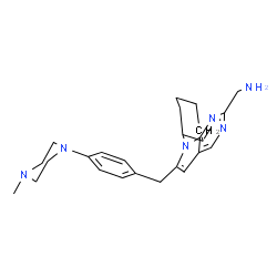 ChemSpider 2D Image | 1-{7-Cyclohexyl-6-[4-(4-methyl-1-piperazinyl)benzyl]-7H-pyrrolo[2,3-d]pyrimidin-2-yl}methanamine | C25H34N6