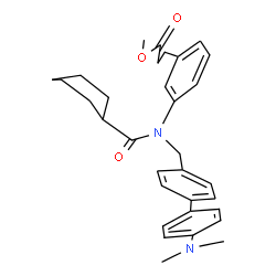 ChemSpider 2D Image | Methyl 3-{3-[(cyclohexylcarbonyl){[4'-(dimethylamino)biphenyl-4-yl]methyl}amino]phenyl}acrylate | C32H38N2O3