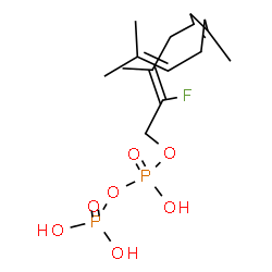 ChemSpider 2D Image | (2Z)-2-Fluoro-3,7,11-trimethyl-2,6,10-dodecatrien-1-yl trihydrogen diphosphate | C15H27FO7P2