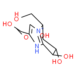 ChemSpider 2D Image | 2-Carboxy-6,7,8-trihydroxy-5-(hydroxymethyl)-5,6,7,8-tetrahydro-1H-imidazo[1,2-a]pyridin-4-ium | C9H13N2O6