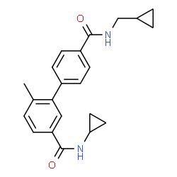 ChemSpider 2D Image | N~3~-Cyclopropyl-N~4~'-(cyclopropylmethyl)-6-methyl-3,4'-biphenyldicarboxamide | C22H24N2O2