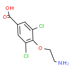 ChemSpider 2D Image | 4-(2-Aminoethoxy)-3,5-dichlorobenzoic acid | C9H9Cl2NO3