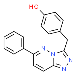 ChemSpider 2D Image | 4-[(6-Phenyl[1,2,4]triazolo[4,3-b]pyridazin-3-yl)methyl]phenol | C18H14N4O