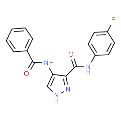 ChemSpider 2D Image | 4-(Benzoylamino)-N-(4-fluorophenyl)-1H-pyrazole-3-carboxamide | C17H13FN4O2
