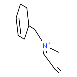 ChemSpider 2D Image | (1E)-N-(3-Cyclohexen-1-ylmethyl)-N-methyl-2-propen-1-iminium | C11H18N