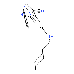 ChemSpider 2D Image | 4-Anilino-2-[(cyclohexylmethyl)amino]pyrazolo[1,5-a][1,3,5]triazine-8-carbonitrile | C19H21N7