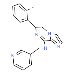 ChemSpider 2D Image | 6-(2-fluorophenyl)-N-(pyridin-3-ylmethyl)imidazo[1,2-a]pyrazin-8-amine | C18H14FN5