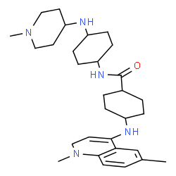 ChemSpider 2D Image | 4-[(1,6-dimethyl-2H-quinolin-4-yl)amino]-N-[4-[(1-methyl-4-piperidyl)amino]cyclohexyl]cyclohexanecarboxamide | C30H47N5O