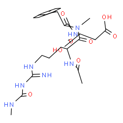 ChemSpider 2D Image | 2-[[2-[[2-acetamido-5-[[N-(methylcarbamoyl)carbamimidoyl]amino]pentanoyl]-methyl-amino]-3-phenyl-propanoyl]amino]butanedioic acid | C24H35N7O8