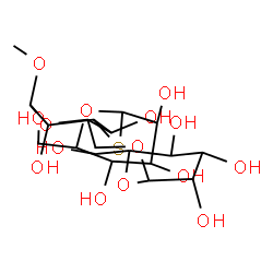 ChemSpider 2D Image | 2-[[3,5-dihydroxy-6-methoxy-4-[3,4,5-trihydroxy-6-(hydroxymethyl)tetrahydropyran-2-yl]sulfanyl-tetrahydropyran-2-yl]methoxy]-6-(hydroxymethyl)tetrahydropyran-3,4,5-triol | C19H34O15S