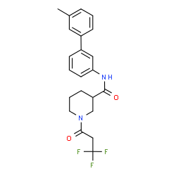 ChemSpider 2D Image | N-(3'-Methyl-3-biphenylyl)-1-(3,3,3-trifluoropropanoyl)-3-piperidinecarboxamide | C22H23F3N2O2