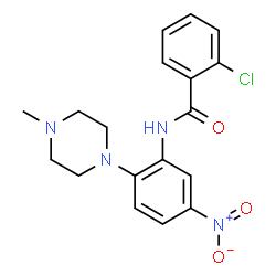 ChemSpider 2D Image | 2-Chloro-N-[2-(4-methyl-1-piperazinyl)-5-nitrophenyl]benzamide | C18H19ClN4O3