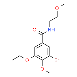 ChemSpider 2D Image | 3-Bromo-5-ethoxy-4-methoxy-N-(2-methoxyethyl)benzamide | C13H18BrNO4