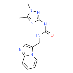 ChemSpider 2D Image | 1-(1,5-Dimethyl-1H-1,2,4-triazol-3-yl)-3-(imidazo[1,2-a]pyridin-3-ylmethyl)urea | C13H15N7O
