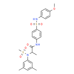 ChemSpider 2D Image | N~2~-(3,5-Dimethylphenyl)-N-{4-[(4-methoxyphenyl)sulfamoyl]phenyl}-N~2~-(methylsulfonyl)alaninamide | C25H29N3O6S2