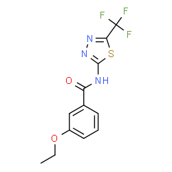 ChemSpider 2D Image | 3-Ethoxy-N-[5-(trifluoromethyl)-1,3,4-thiadiazol-2-yl]benzamide | C12H10F3N3O2S