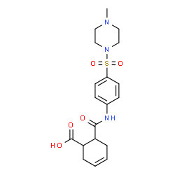 ChemSpider 2D Image | 6-({4-[(4-Methyl-1-piperazinyl)sulfonyl]phenyl}carbamoyl)-3-cyclohexene-1-carboxylic acid | C19H25N3O5S
