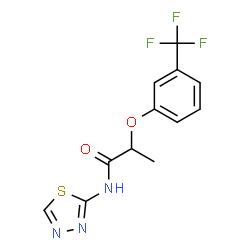ChemSpider 2D Image | N-(1,3,4-Thiadiazol-2-yl)-2-[3-(trifluoromethyl)phenoxy]propanamide | C12H10F3N3O2S