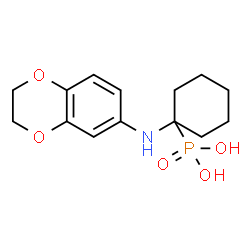 ChemSpider 2D Image | [1-(2,3-Dihydro-1,4-benzodioxin-6-ylamino)cyclohexyl]phosphonic acid | C14H20NO5P