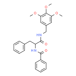 ChemSpider 2D Image | Nalpha-Benzoyl-N-(3,4,5-trimethoxybenzyl)phenylalaninamide | C26H28N2O5