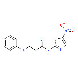 ChemSpider 2D Image | N-(5-Nitro-1,3-thiazol-2-yl)-3-(phenylsulfanyl)propanamide | C12H11N3O3S2
