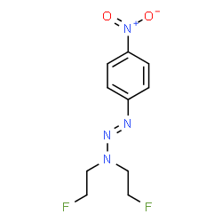 ChemSpider 2D Image | (1E)-3,3-Bis(2-fluoroethyl)-1-(4-nitrophenyl)-1-triazene | C10H12F2N4O2