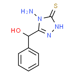 ChemSpider 2D Image | 4-Amino-5-[hydroxy(phenyl)methyl]-2,4-dihydro-3H-1,2,4-triazole-3-thione | C9H10N4OS