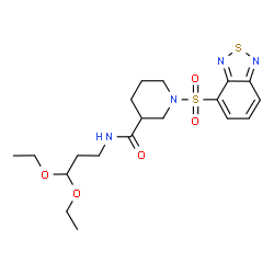 ChemSpider 2D Image | 1-(2,1,3-Benzothiadiazol-4-ylsulfonyl)-N-(3,3-diethoxypropyl)-3-piperidinecarboxamide | C19H28N4O5S2