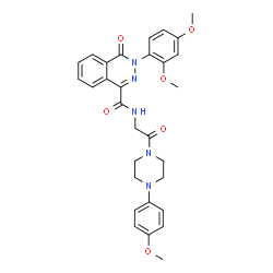 ChemSpider 2D Image | 3-(2,4-Dimethoxyphenyl)-N-{2-[4-(4-methoxyphenyl)-1-piperazinyl]-2-oxoethyl}-4-oxo-3,4-dihydro-1-phthalazinecarboxamide | C30H31N5O6