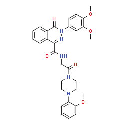 ChemSpider 2D Image | 3-(3,4-Dimethoxyphenyl)-N-{2-[4-(2-methoxyphenyl)-1-piperazinyl]-2-oxoethyl}-4-oxo-3,4-dihydro-1-phthalazinecarboxamide | C30H31N5O6