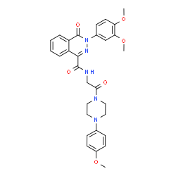 ChemSpider 2D Image | 3-(3,4-Dimethoxyphenyl)-N-{2-[4-(4-methoxyphenyl)-1-piperazinyl]-2-oxoethyl}-4-oxo-3,4-dihydro-1-phthalazinecarboxamide | C30H31N5O6