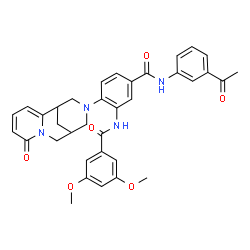 ChemSpider 2D Image | N-(3-Acetylphenyl)-3-[(3,5-dimethoxybenzoyl)amino]-4-(6-oxo-7,11-diazatricyclo[7.3.1.0~2,7~]trideca-2,4-dien-11-yl)benzamide | C35H34N4O6