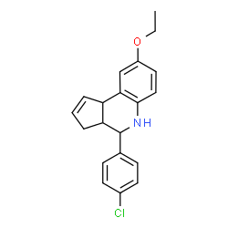 ChemSpider 2D Image | 4-(4-Chlorophenyl)-8-ethoxy-3a,4,5,9b-tetrahydro-3H-cyclopenta[c]quinoline | C20H20ClNO