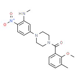 ChemSpider 2D Image | (2-Methoxy-3-methylphenyl){4-[3-(methylamino)-4-nitrophenyl]-1-piperazinyl}methanone | C20H24N4O4